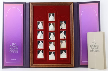 Franklin Mint Sterling Silver El Greco Apostle Portraits Ingots (12)