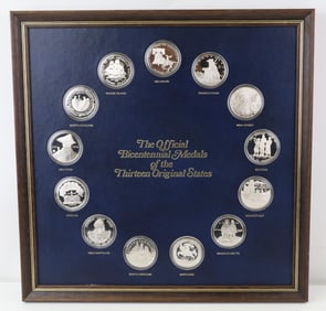 Franklin Mint Sterling Silver Bicentennial Medals - Thirteen Original States (13)