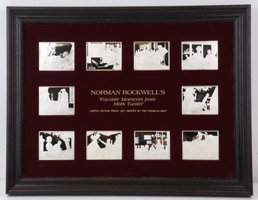 Franklin Mint Sterling Silver Norman Rockwell's Favorite Moments of Mark Twain (10)