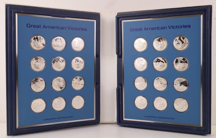 Franklin Mint Sterling Silver American Legion - Great American Victories Medals (24)
