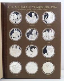 Franklin Mint Sterling Silver Medallic Yearbook 1974 Medals (12)