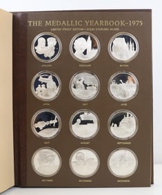 Franklin Mint Sterling Silver Medallic Yearbook 1975 Medals (12)