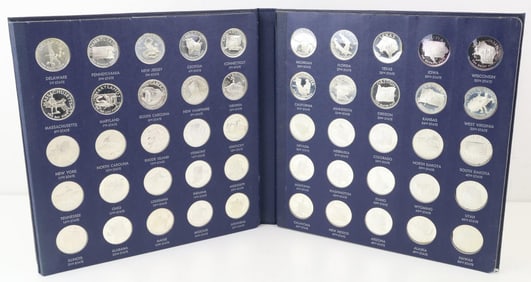 Franklin Mint Sterling Silver States of the Union Medals (50)