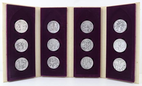 Franklin Mint Sterling Silver Vita Christi by Pietro Montana Medals (12)