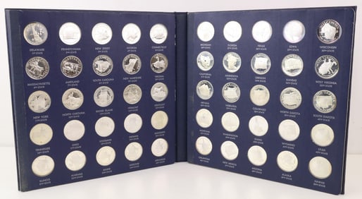 Franklin Mint Sterling Silver States of the Union Medals (50)
