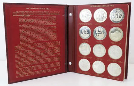 Franklin Mint Sterling Silver and Bronze Thomason Medallic Bible Medals (120)
