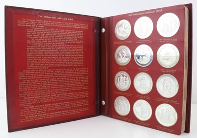 Franklin Mint Sterling Silver Thomason Medallic Bible Medals (60)