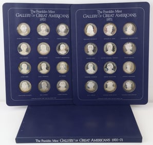 Franklin Mint Sterling Silver Gallery of Great Americans 1970 - 71 Medals (24)
