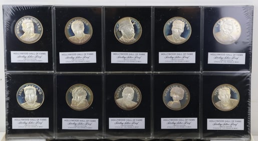 Franklin Mint Sterling Silver Hollywood Hall of Fame Medals (10)