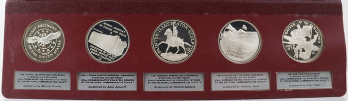 Franklin Mint Sterling Silver National Commemorative Society Medals (55)