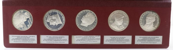 Franklin Mint Sterling Silver National Commemorative Society Medals (55)