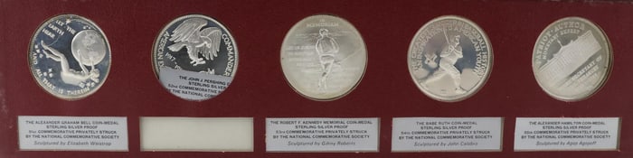 Franklin Mint Sterling Silver National Commemorative Society Medals (55)
