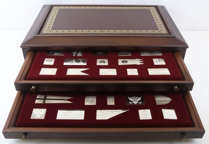 Franklin Mint Sterling Silver Flags of Royalty Ingots (50)