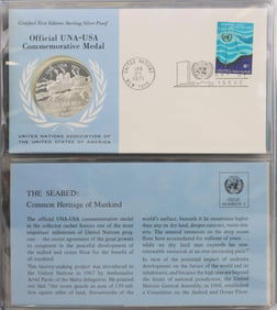 Franklin Mint Sterling Silver UN Medals with First Day Covers (41)
