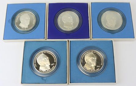 Franklin Mint Sterling Silver Panama 20 Balboas Coins (5)