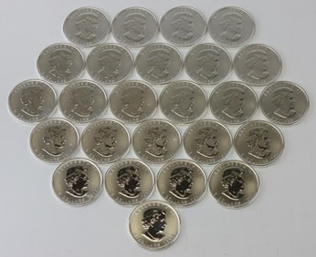 Canada $5 Fine Silver Coins (25)