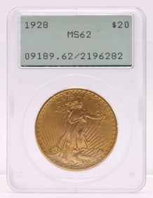 PCGS 1928-p OGH St. Gaudens $20 Double Eagle Gold Coin
