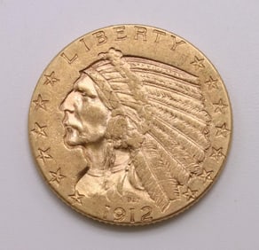 1912 Indian Head Half Eagle Gold Coin