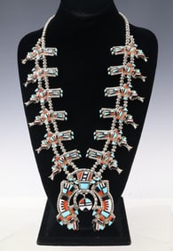 Herbert & Ester Cellicion Zuni Squash Blossom Necklace