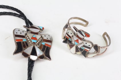 Bobby and Coraine Shack Sterling Silver Bolo and Cuff