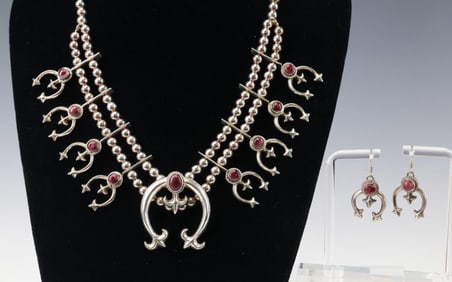 Squash Blossom Necklace and Earring