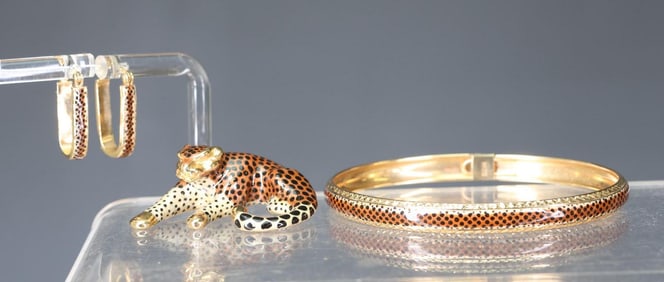14k YG Leopard Suite