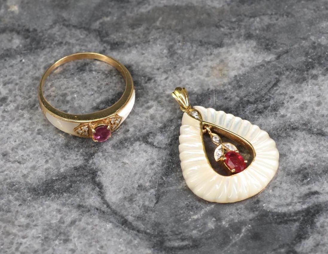 14k YG Ruby Ring and Pendant (1 of 8)
