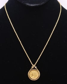 14k YG Gold Coin Pendant