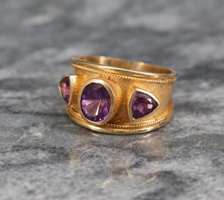 14k YG Amethyst Ring