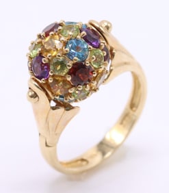 14k YG "Spinning" Gemstone Ring