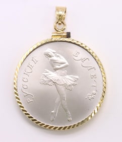 Russian 10 Ruble Palladium Coin Pendant
