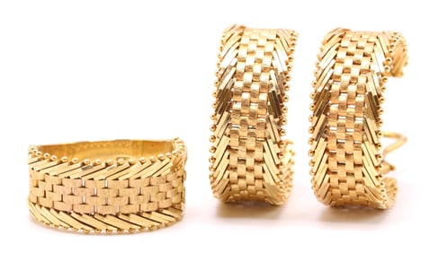 14k YG Ring and Earrings