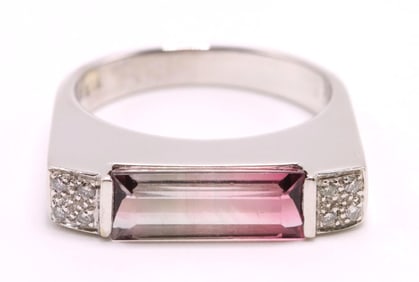 18k WG Tourmaline and Diamond Ring