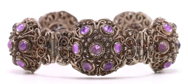 Sterling Silver Amethyst Bracelet