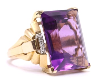 14k YG 21 Carat Amethyst Ring