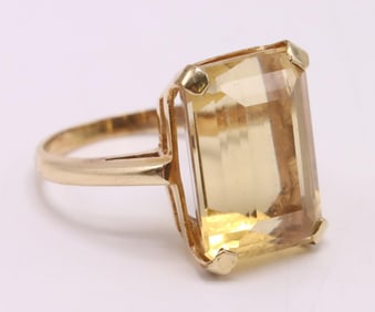 14k YG 11 Carat Citrine Ring