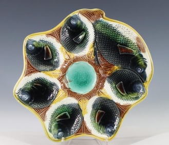 Adams & Bromley Majolica Oyster Plate