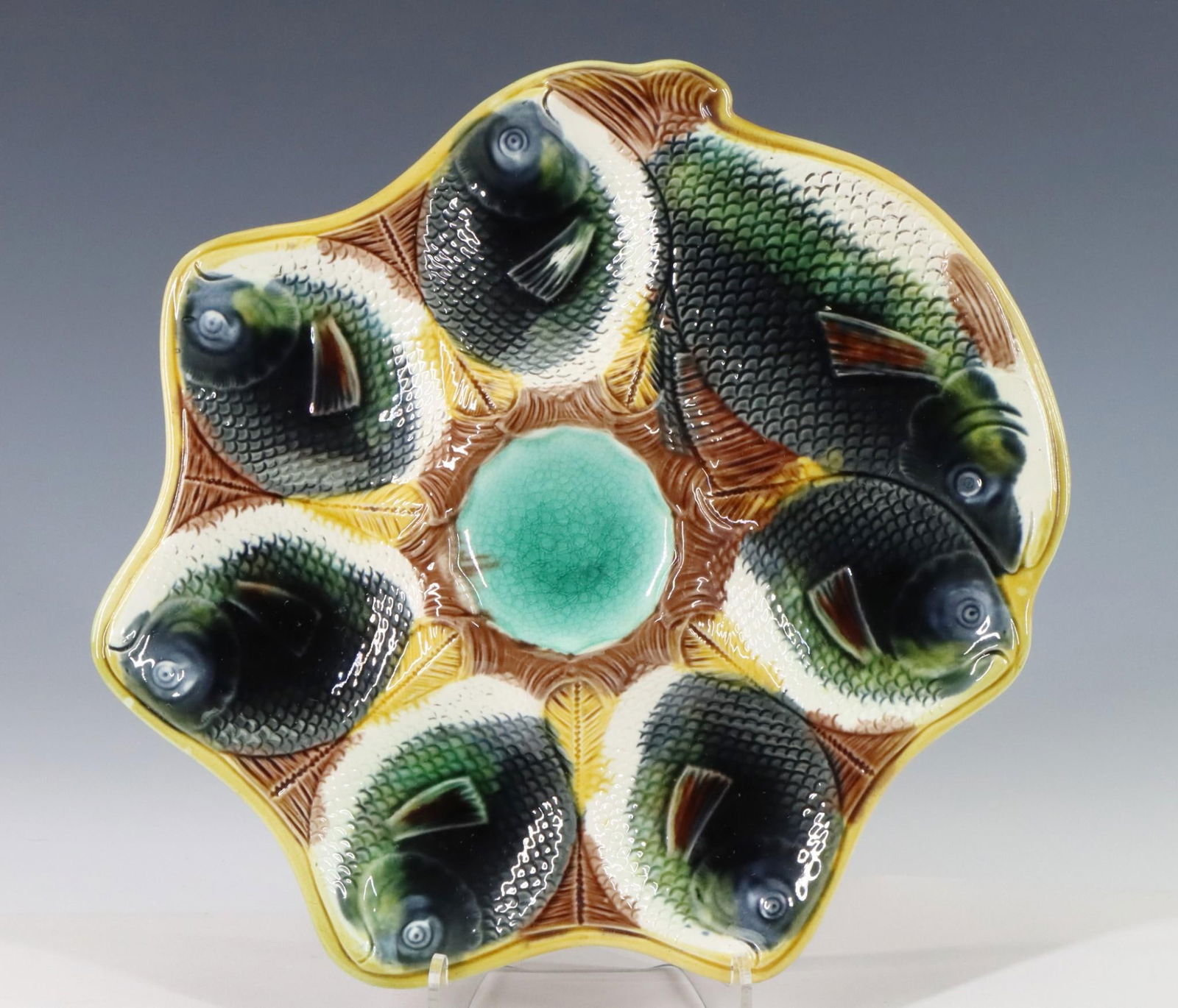 Adams & Bromley Majolica Oyster Plate (1 of 5)