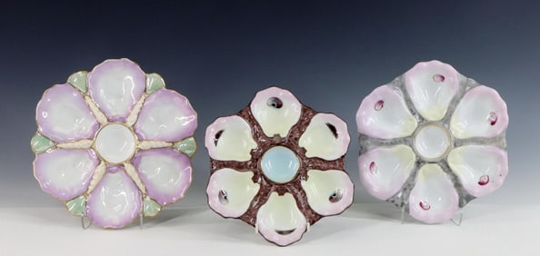 Continental Majolica Oyster Plates