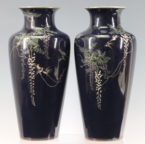 Ota Hyozo Japanese Cloisonne Vases