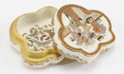 Kaizan Japanese Satsuma Pottery Box