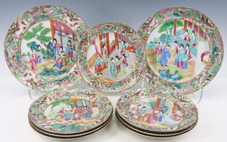 Chinese Rose Mandarin Porcelain Plates
