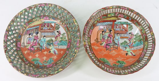 Chinese Rose Mandarin Porcelain Bowls