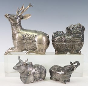 Cambodian Silver Betelnut Boxes