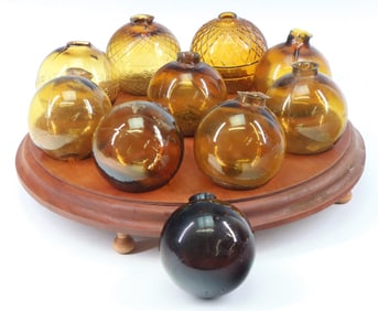 Late 19th Century Amber Glass Target Balls