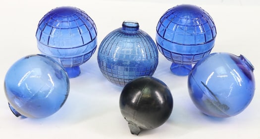 Late 19th Century Blue Glass Target Balls