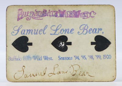 Wild West Show Autograph of Samuel Lone Bear
