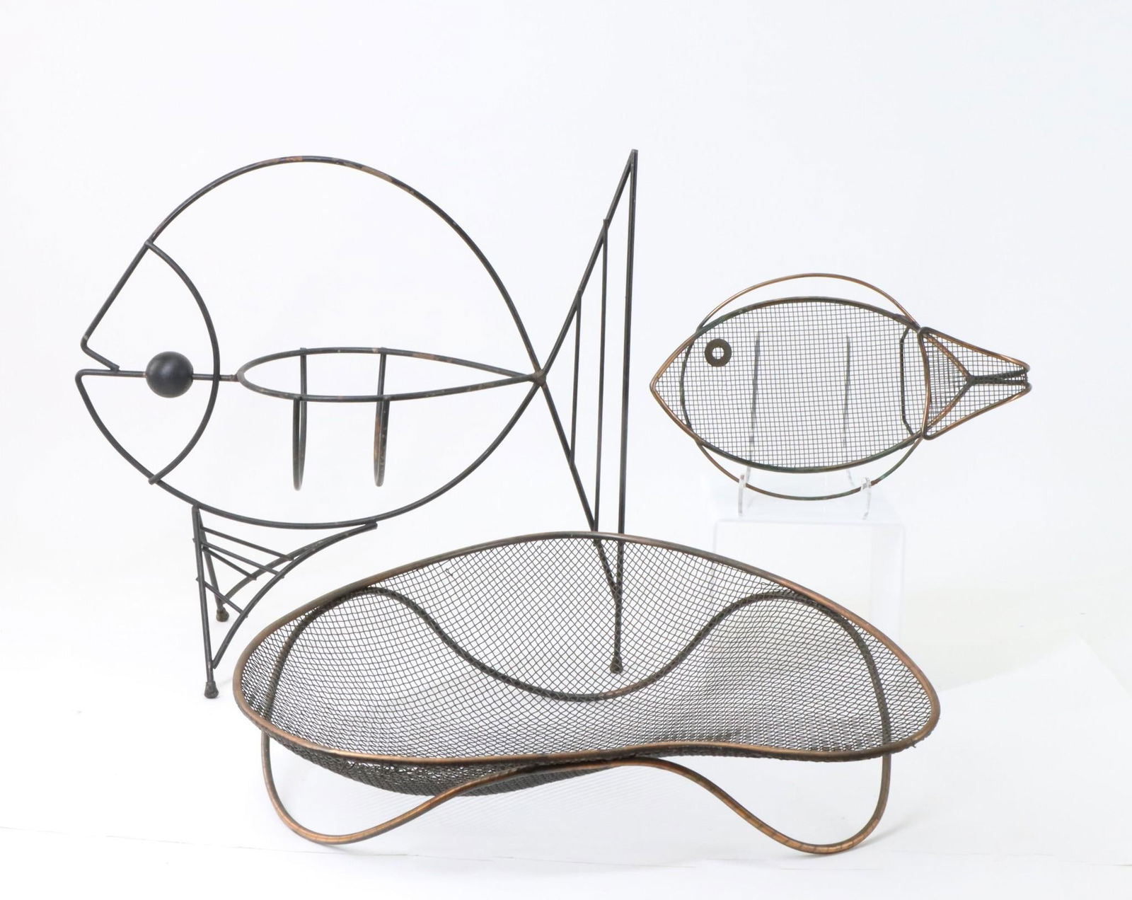 Frederick Weinberg Sculptural Plant Stand With Mesh Baskets (1 of 9)