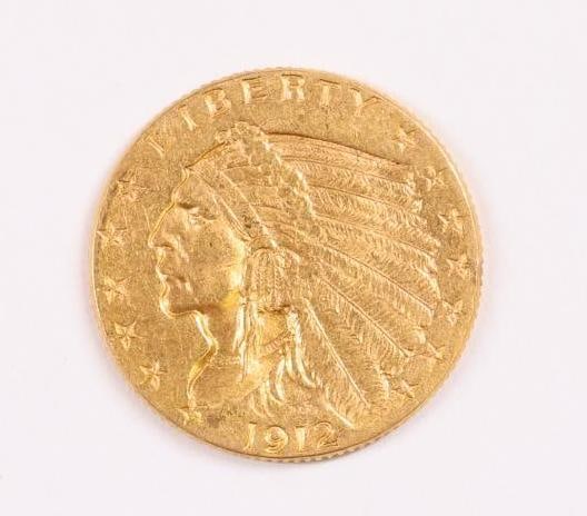 1912 $2.5 Indian Gold Coin (1 of 2)