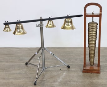 Lot of 2 Bell Tree and Brass Bells